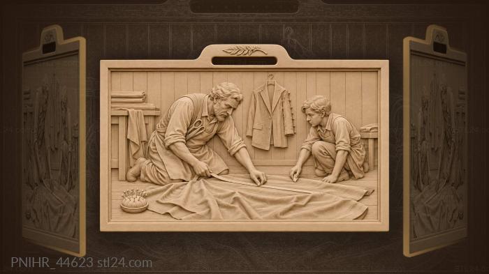 Tailor measuring fabric apprentice waiting 3d STL model
