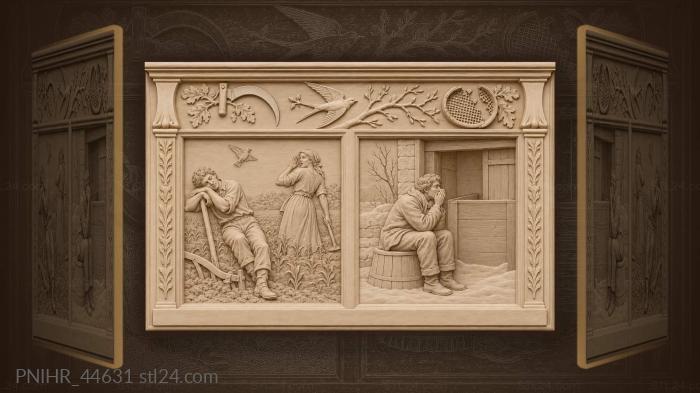 Seasons change farmer’s weary rest 3d STL model