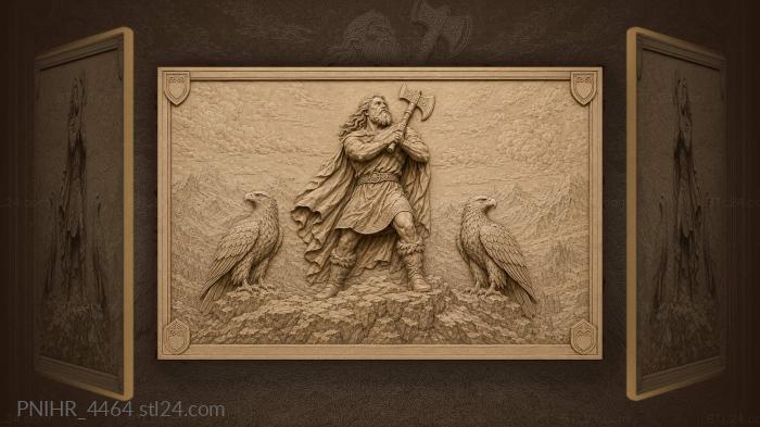 Axe to the sky between two eagles 3d STL model