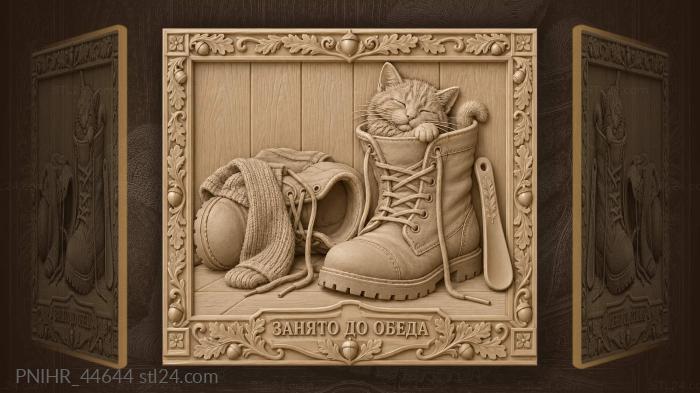 Feline tenant claims the boot until noon 3d STL model