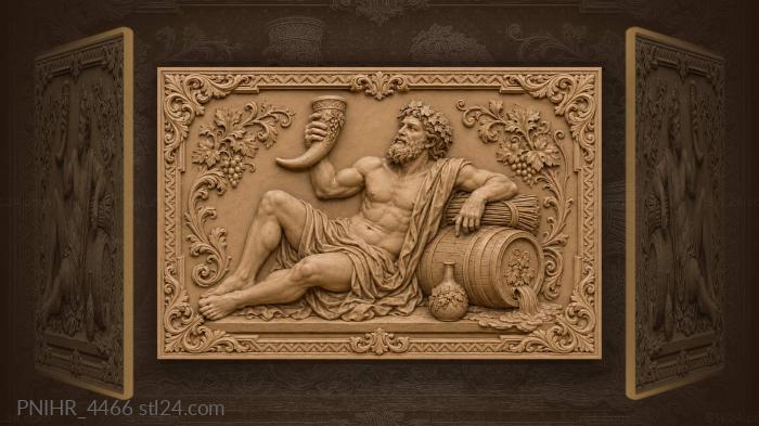 Horn beside an overflowing barrel 3d STL model