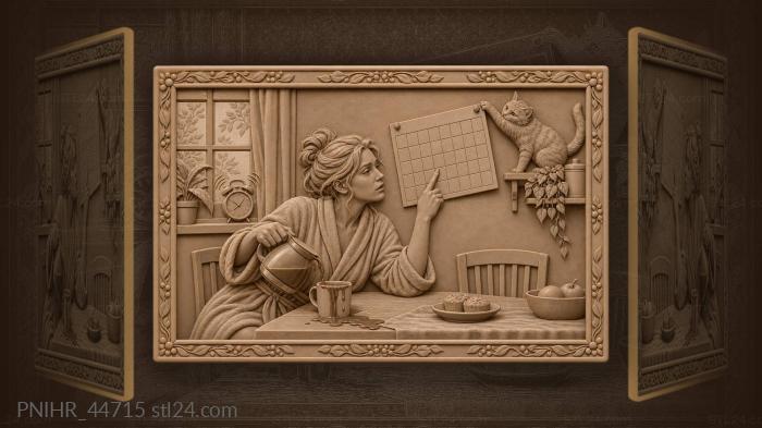 Kitchen chaos morning coffee spill 3d STL model