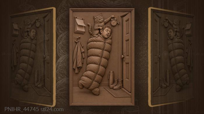 Late for work sleepy morning 3d STL model