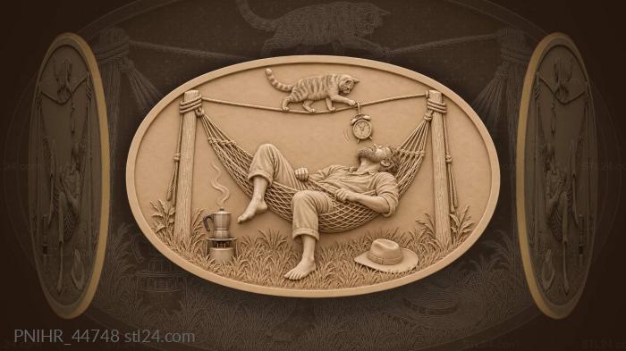 Hammock nap cat and clock 3d STL model
