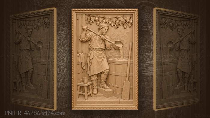 Brewer tasting mash from copper dipper 3d STL model
