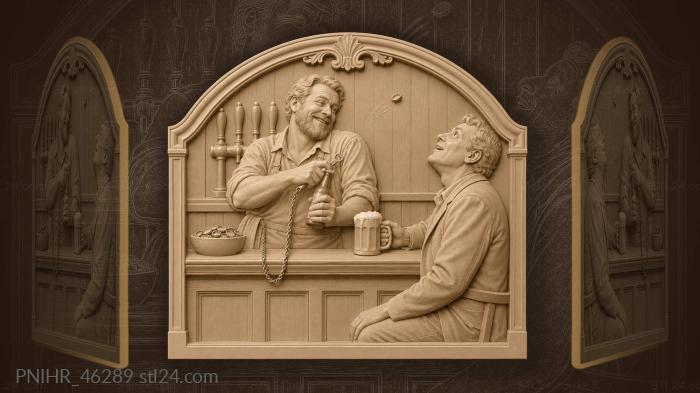 Barman with bottle cap flight 3d STL model
