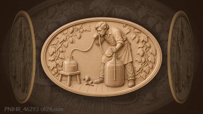 Brewer transferring young beer to vessel 3d STL model
