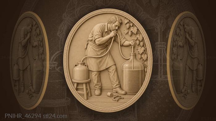 Brewer carefully starts the siphon flow 3d STL model