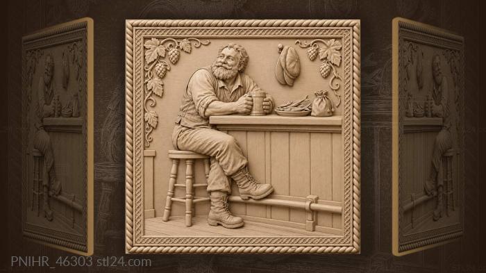 Bar stool stories quiet moment 3d STL model
