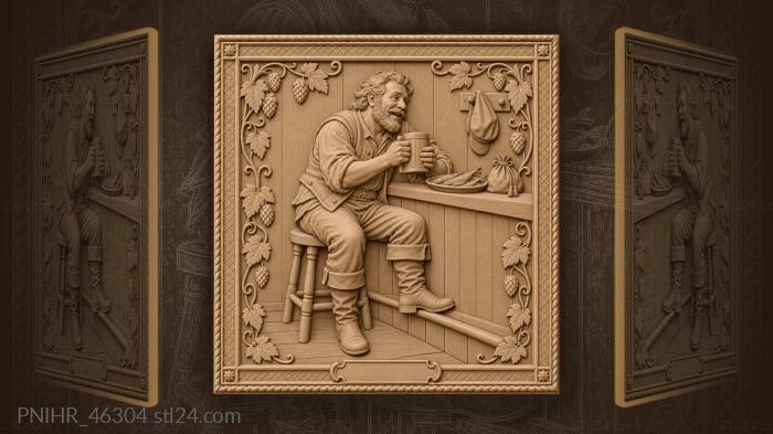 Bar stool story quiet drinker 3d STL model