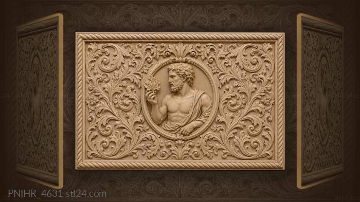 Foliage swirls with man’s head 3d STL model