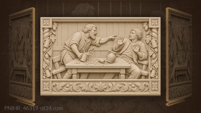 Heated debate at tavern table 3d STL model