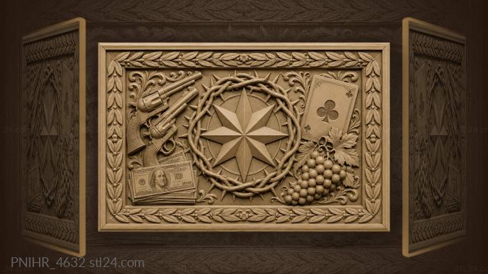 Star thorns revolvers money grapes 3d STL model