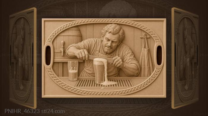 Brewer measuring perfect glass of beer 3d STL model