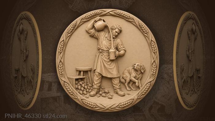 Splashing ale drives the dog backward 3d STL model