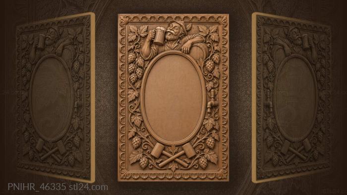 Old drinker with frothy beer 3d STL model