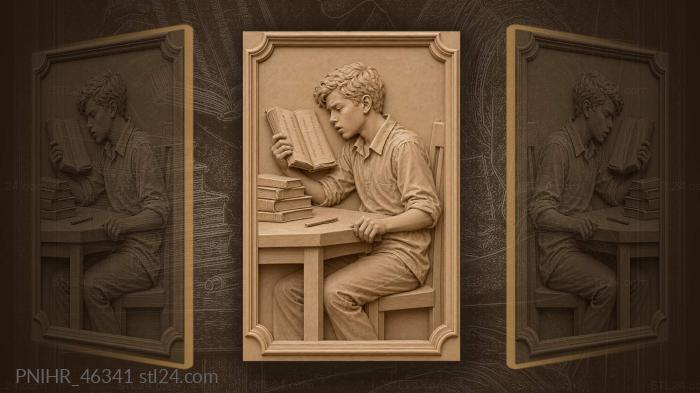 Puzzled student audits a column of marks 3d STL model