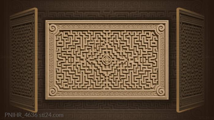 Intricate maze with meander frame 3d STL model