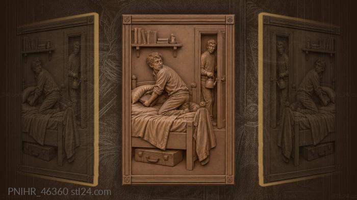 Scholar conceals grades beneath the pillow 3d STL model