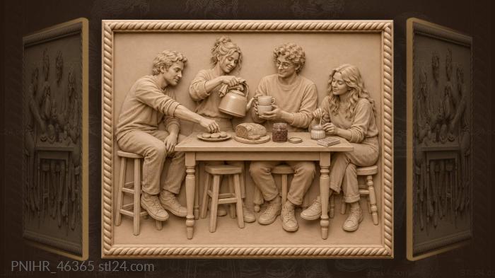 Roommates reach for the last biscuit 3d STL model