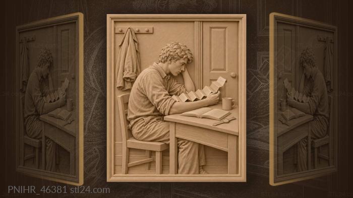 Examinee tests a retracting cheat sheet 3d STL model