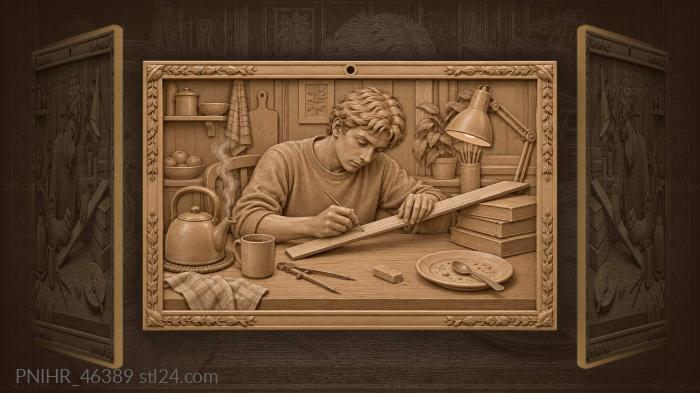 Scholar etches equations beside the kettle 3d STL model