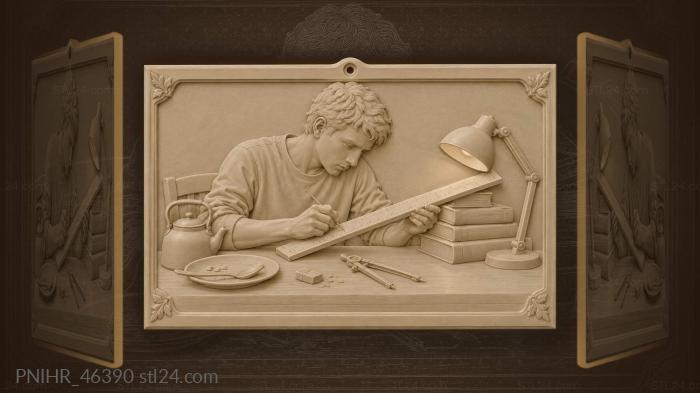 Roommate hides formulas along a ruler 3d STL model