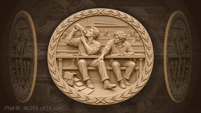 Student mischief lecture hall scene 3d STL model