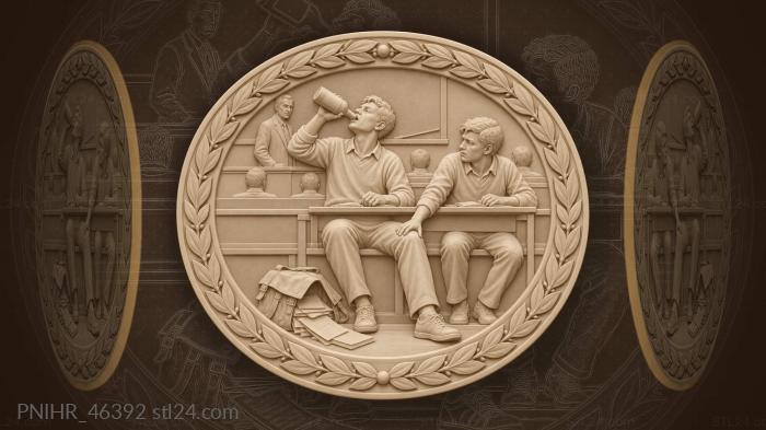 Students sly drink at lecture 3d STL model