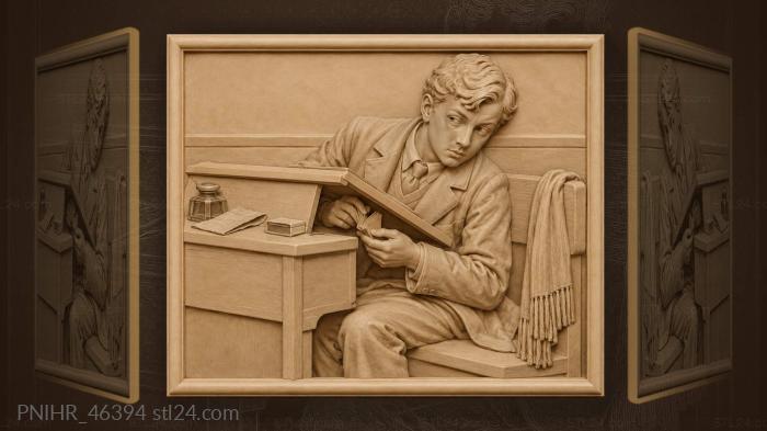 Student with tiny book secrets 3d STL model