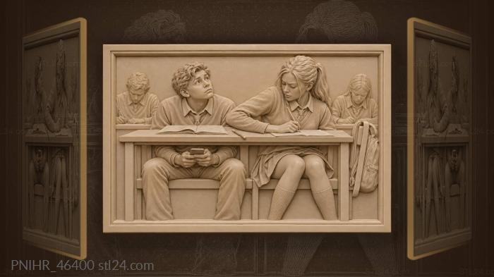 Exam stress modern connection student 3d STL model