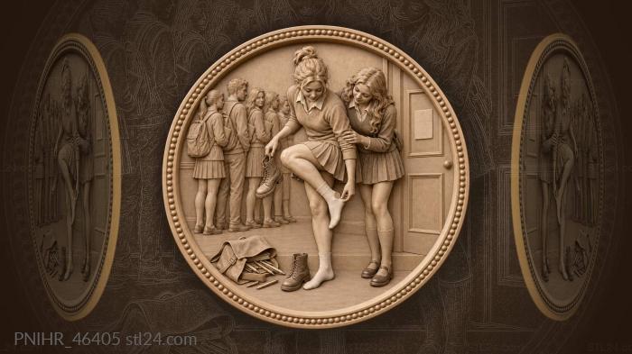 Playful student mischief hallway scene 3d STL model