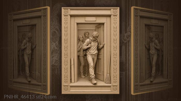 Student crossing lecture hall threshold 3d STL model