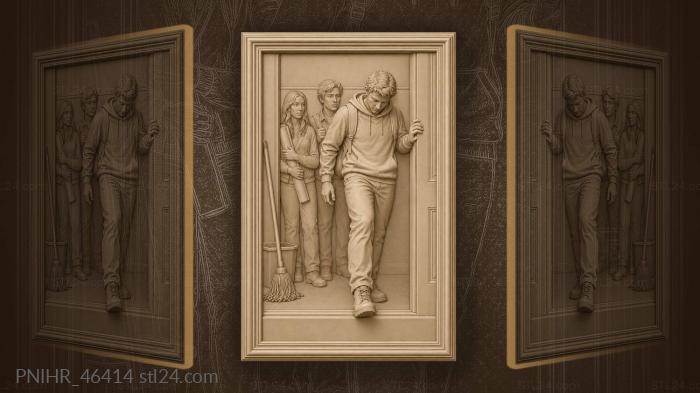 Student crossing lecture hall doorway 3d STL model
