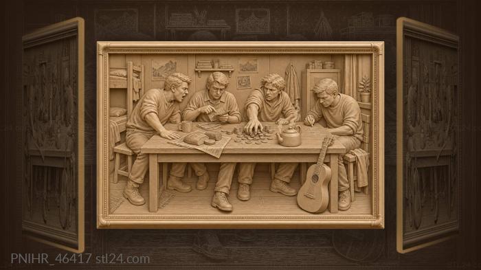 Roommates grab coins across the supper 3d STL model