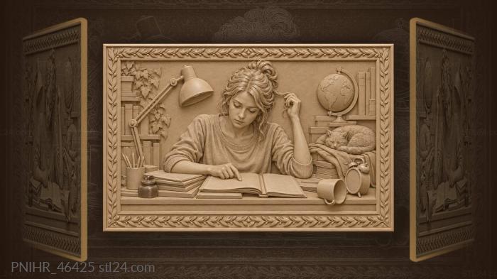 Night study before important exam 3d STL model