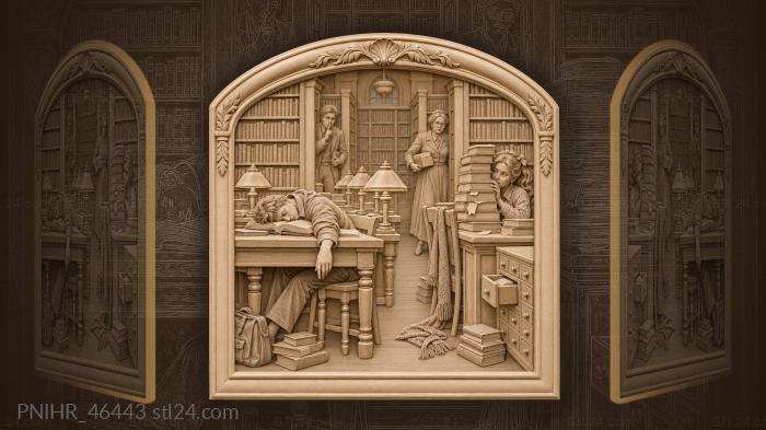 Sleepy student hidden library secrets 3d STL model