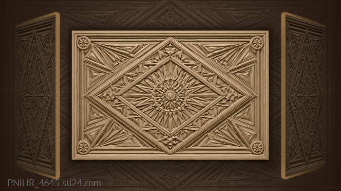 Rosette set inside a large diamond 3d STL model