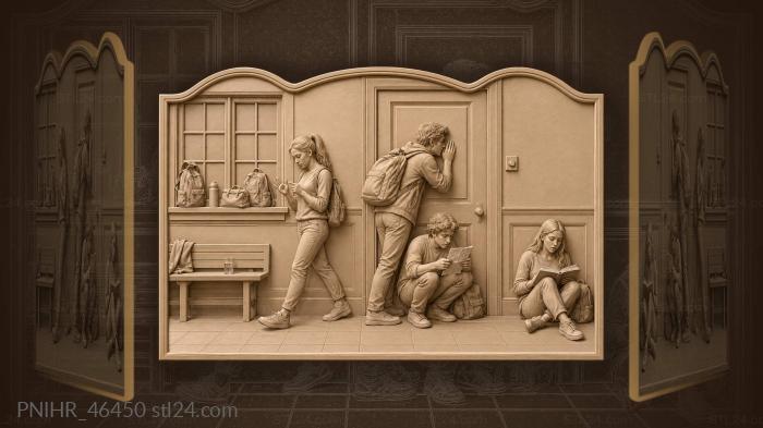 Nervous students rehearse beside the bell 3d STL model