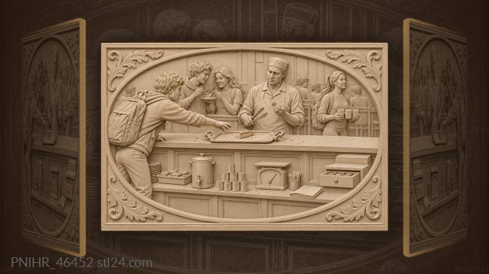 Student reaching for last pie 3d STL model