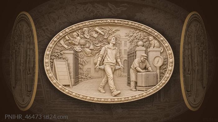 Graduate leaves with knowledge trailing behind 3d STL model