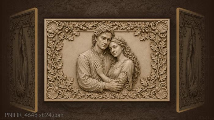 Loving embrace among oak leaves 3d STL model