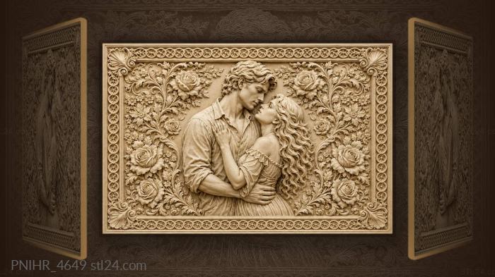 Lovers among the opened roses 3d STL model