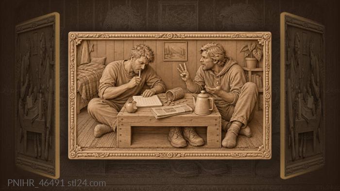 Cozy roommates settling accounts together 3d STL model