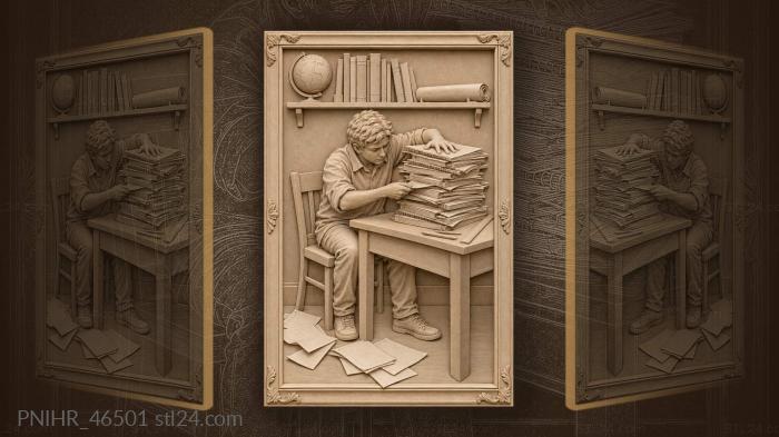 Student’s endless lecture notes chaos 3d STL model