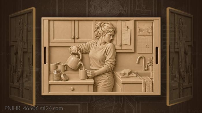 Coffee break student’s morning routine 3d STL model