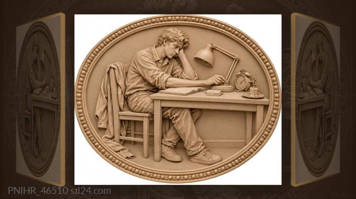 Late night study exhaustion 3d STL model