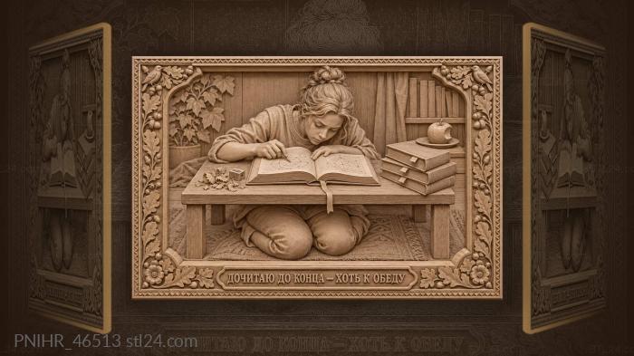Student’s diligence quiet study moment 3d STL model
