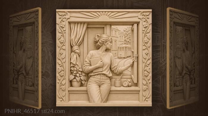 Student opens window as tram approaches 3d STL model