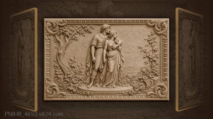 Standing on a round flowered platform 3d STL model